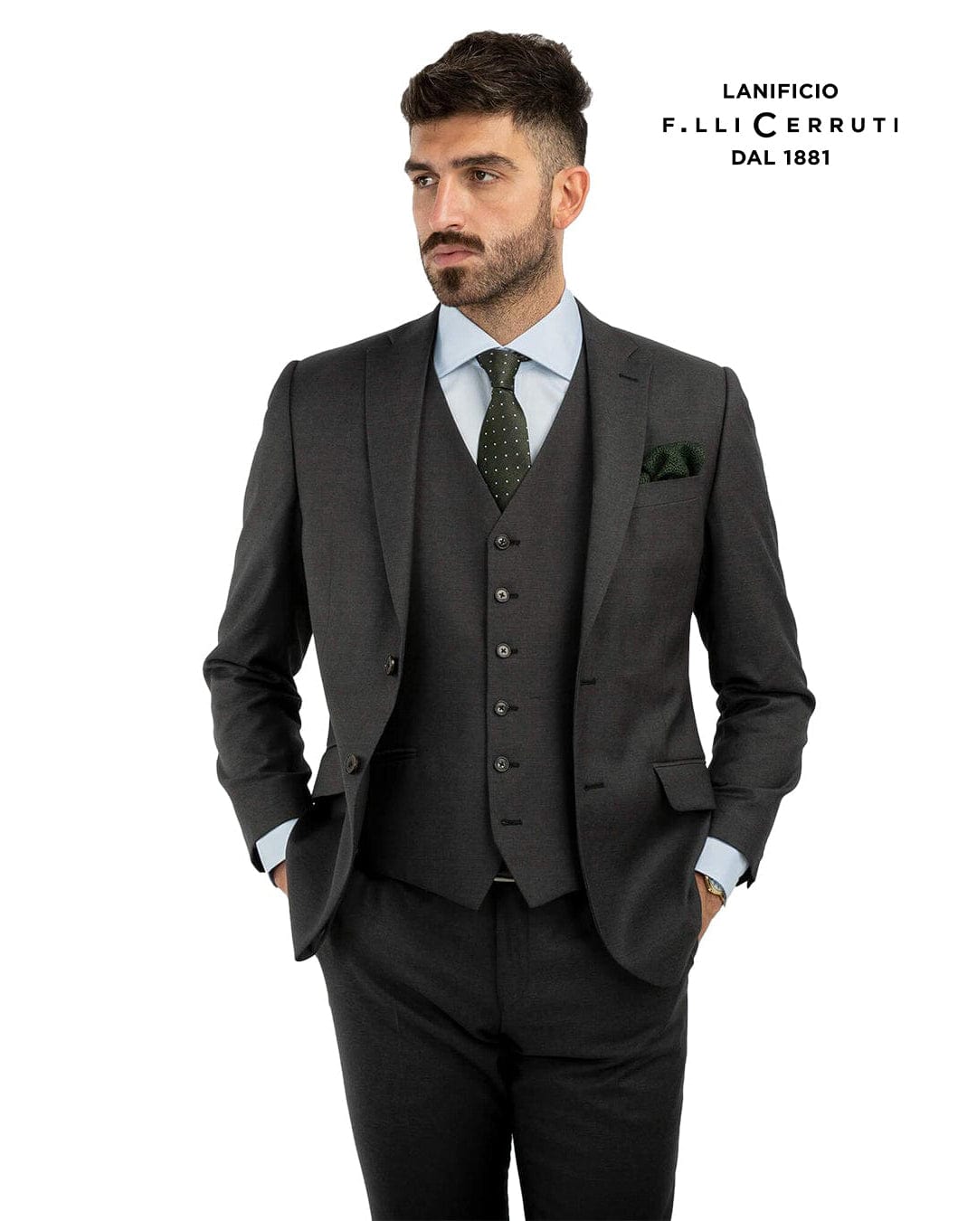 Gagliardi M&M Jackets Gagliardi Lanificio F.lli Cerruti Charcoal Suit Jacket