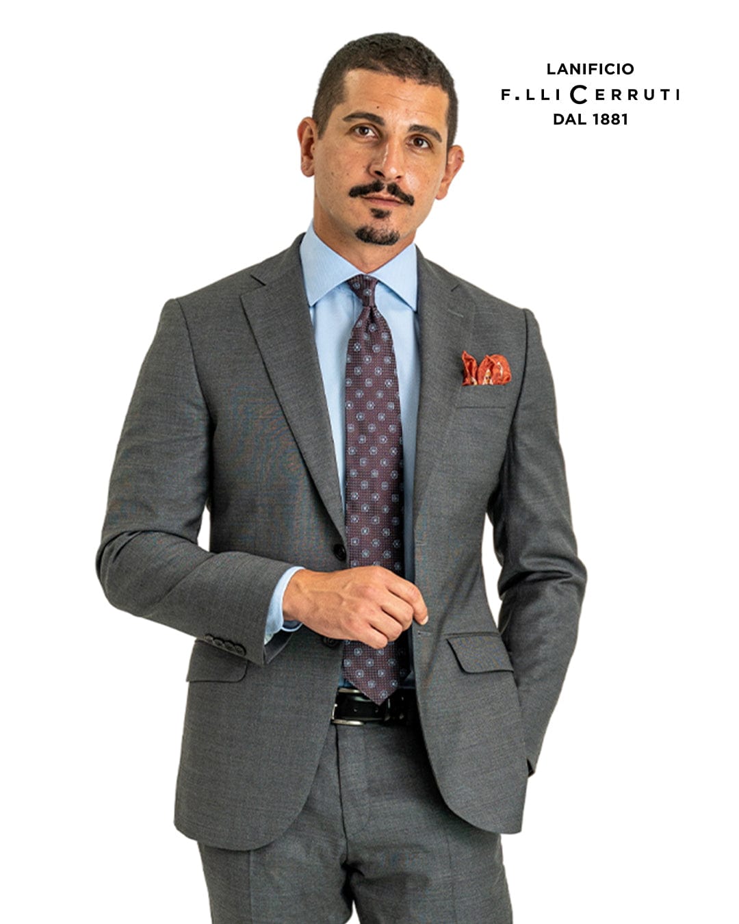 Gagliardi M&M Jackets Gagliardi Lanificio F.lli Cerruti Grey Super 130s Sharkskin Suit Jacket