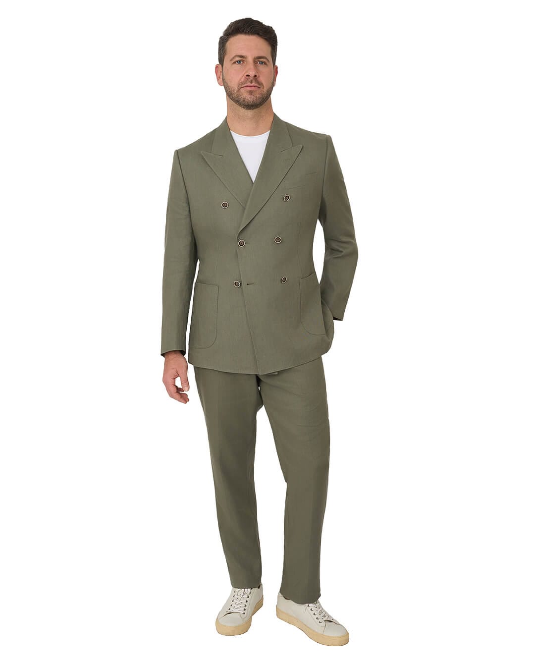 Gagliardi M&M Jackets Gagliardi Olive Jacket Mixer Double Breasted Linen