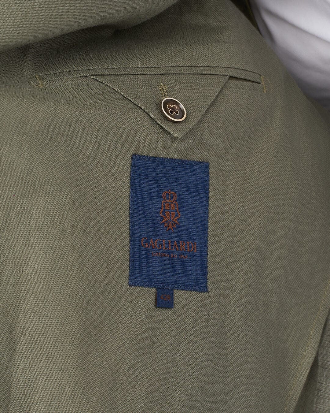 Gagliardi M&M Jackets Gagliardi Olive Jacket Mixer Double Breasted Linen