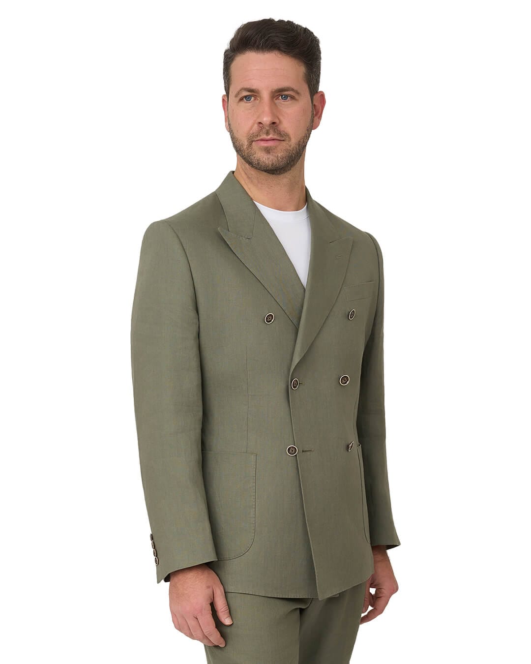 Gagliardi M&M Jackets Gagliardi Olive Jacket Mixer Double Breasted Linen