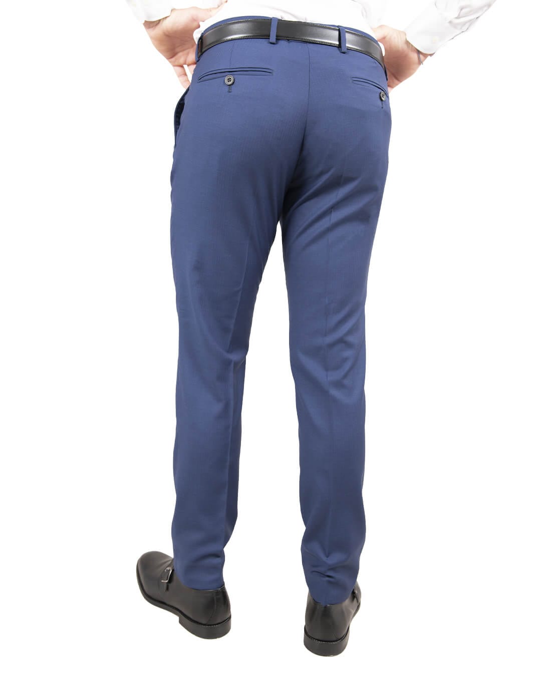 Gagliardi M&amp;M Trousers Gagliardi Lanificio F.lli Cerruti Blue Herringbone Suit Trousers