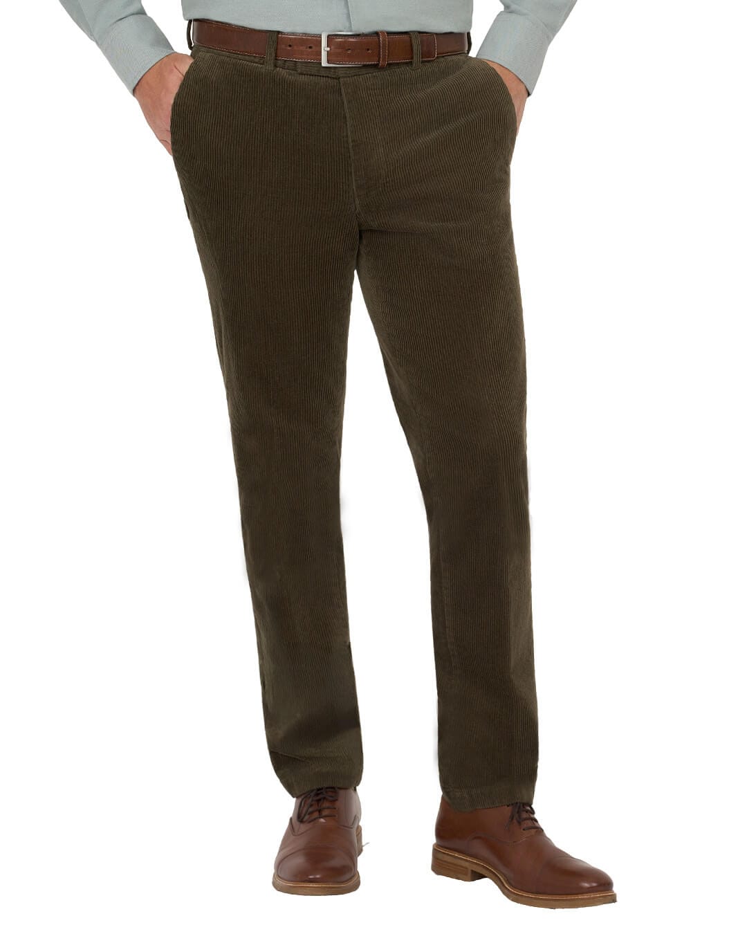 Gagliardi M&M Trousers Gagliardi Olive Trousers Corduroy Cotton Stretch