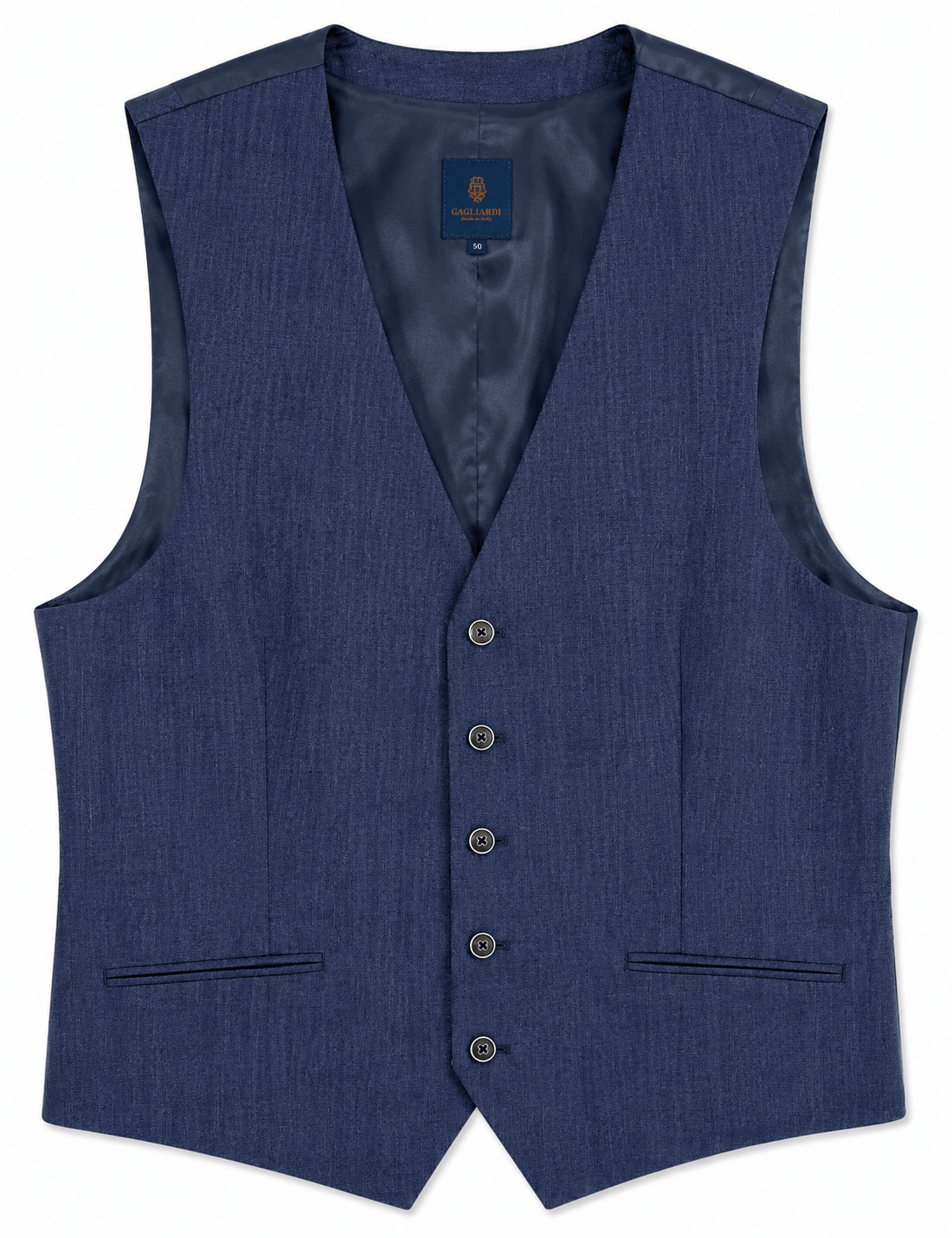 Gagliardi M&M Waistcoats Gagliardi Blue Waistcoat Linen
