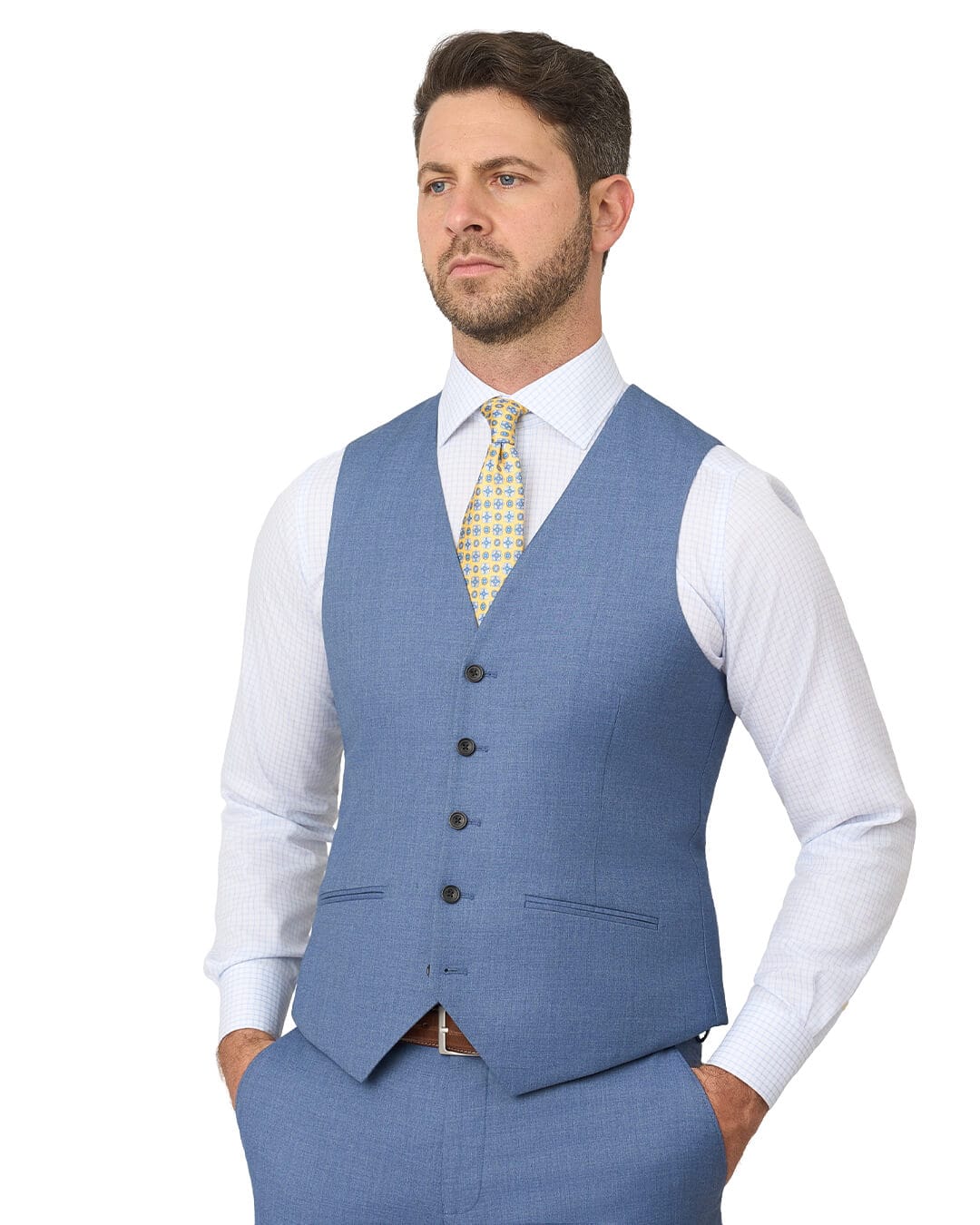 Gagliardi M&M Waistcoats Gagliardi Blue Waistcoat Machine Washable Twill