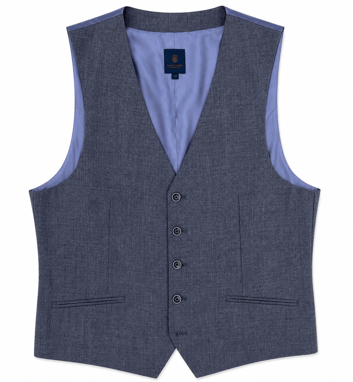 Gagliardi M&M Waistcoats Gagliardi Blue Waistcoat Melange Linen
