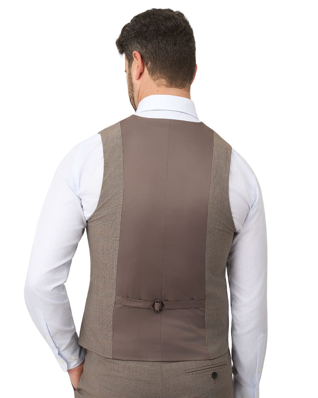 Gagliardi M&M Waistcoats Gagliardi Brown Waistcoat Machine Washable Check