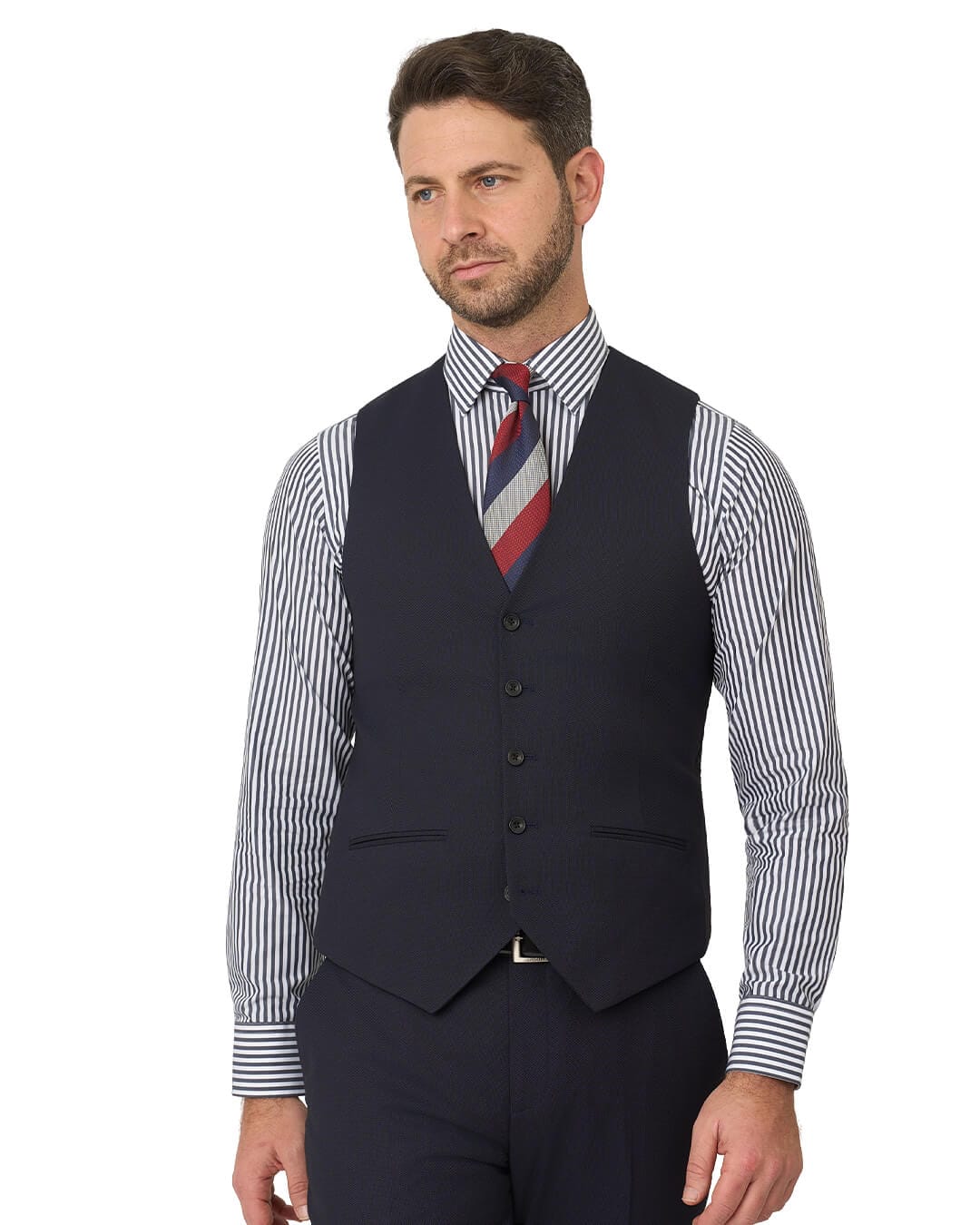 Gagliardi M&M Waistcoats Gagliardi Navy Waistcoat Machine Washable Pindot