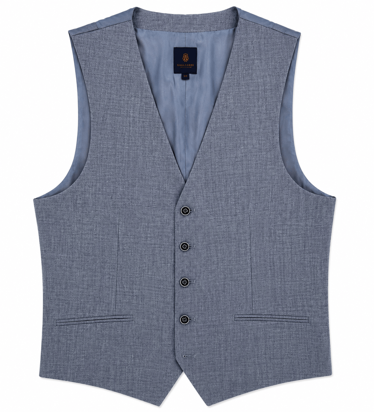 Gagliardi M&M Waistcoats Gagliardi Sky Waistcoat Melange Linen