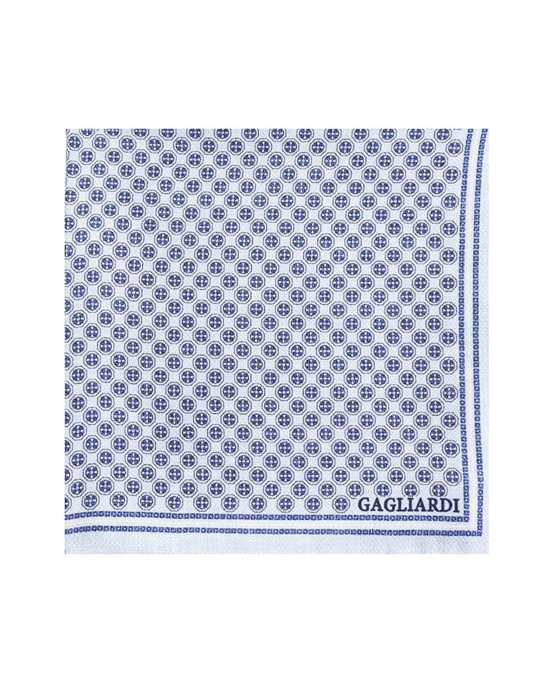 Gagliardi Pocket Squares One Size Gagliardi Blue Dash Italian Silk Pocket Square