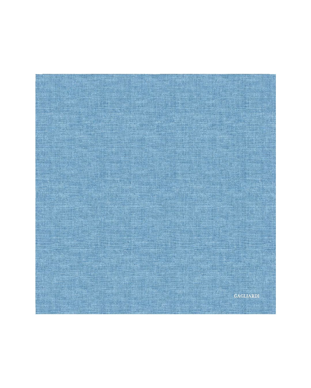 Gagliardi Pocket Squares One Size Gagliardi Blue Pocket Square Italian Linen Silk Plain