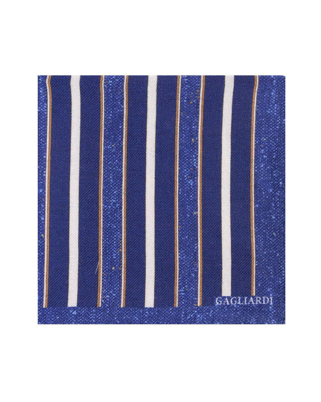 Gagliardi Pocket Squares ONE Gagliardi Blue Stripe Print Italian Wool Flannel Pocket Square