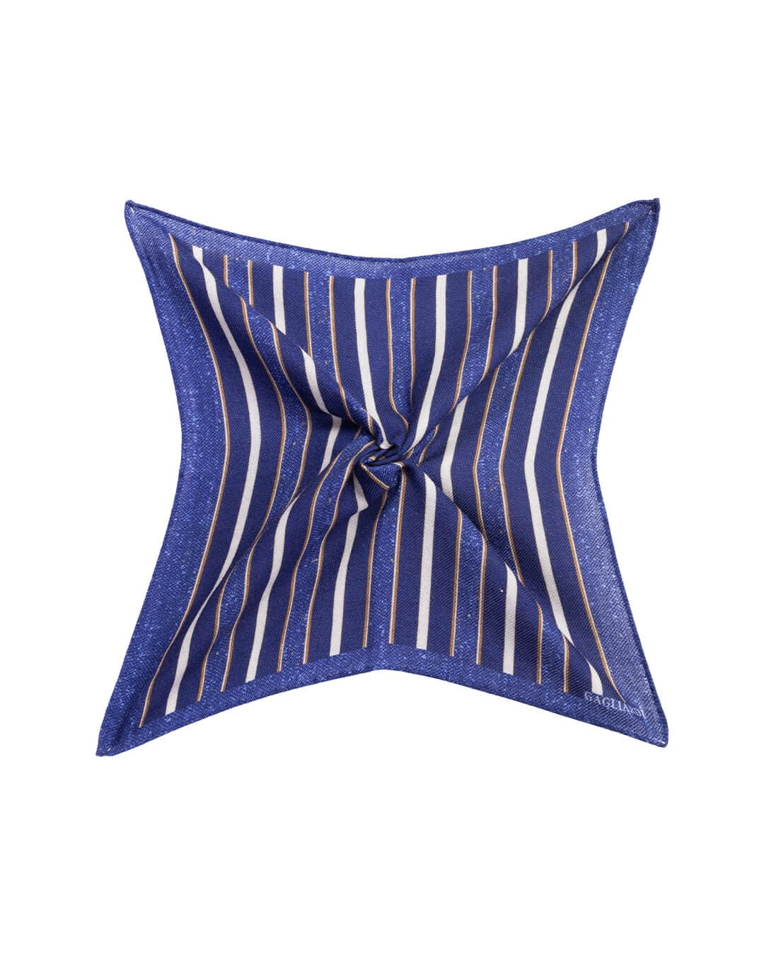 Gagliardi Pocket Squares ONE Gagliardi Blue Stripe Print Italian Wool Flannel Pocket Square