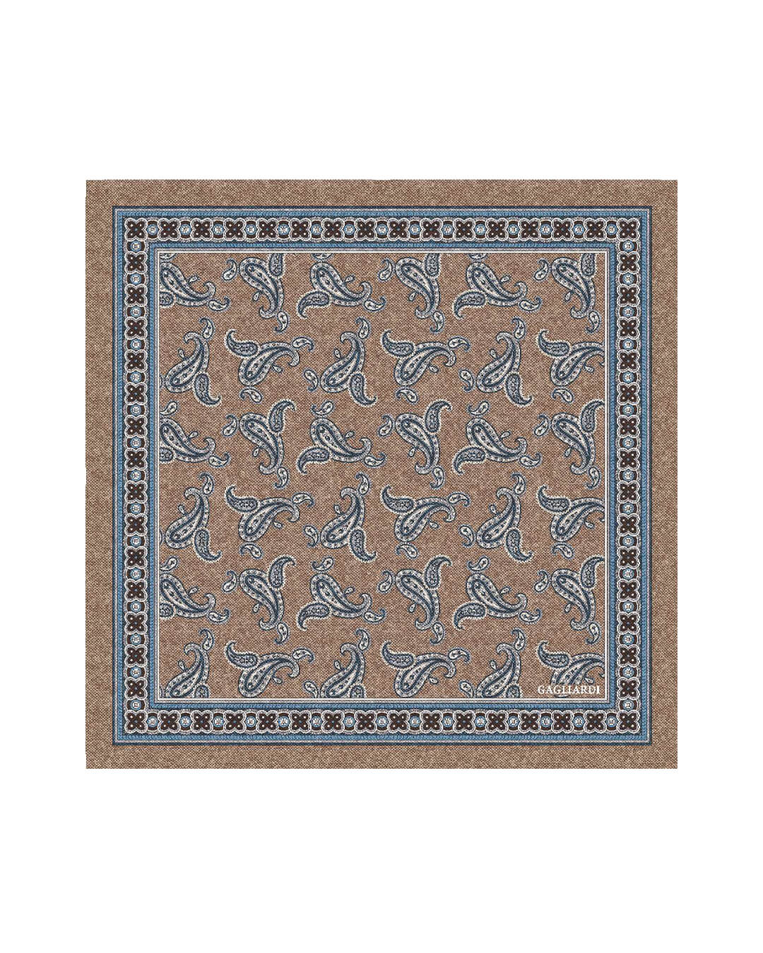Gagliardi Pocket Squares ONE Gagliardi Gold Paisley Print Italian Wool Flannel Pocket Square