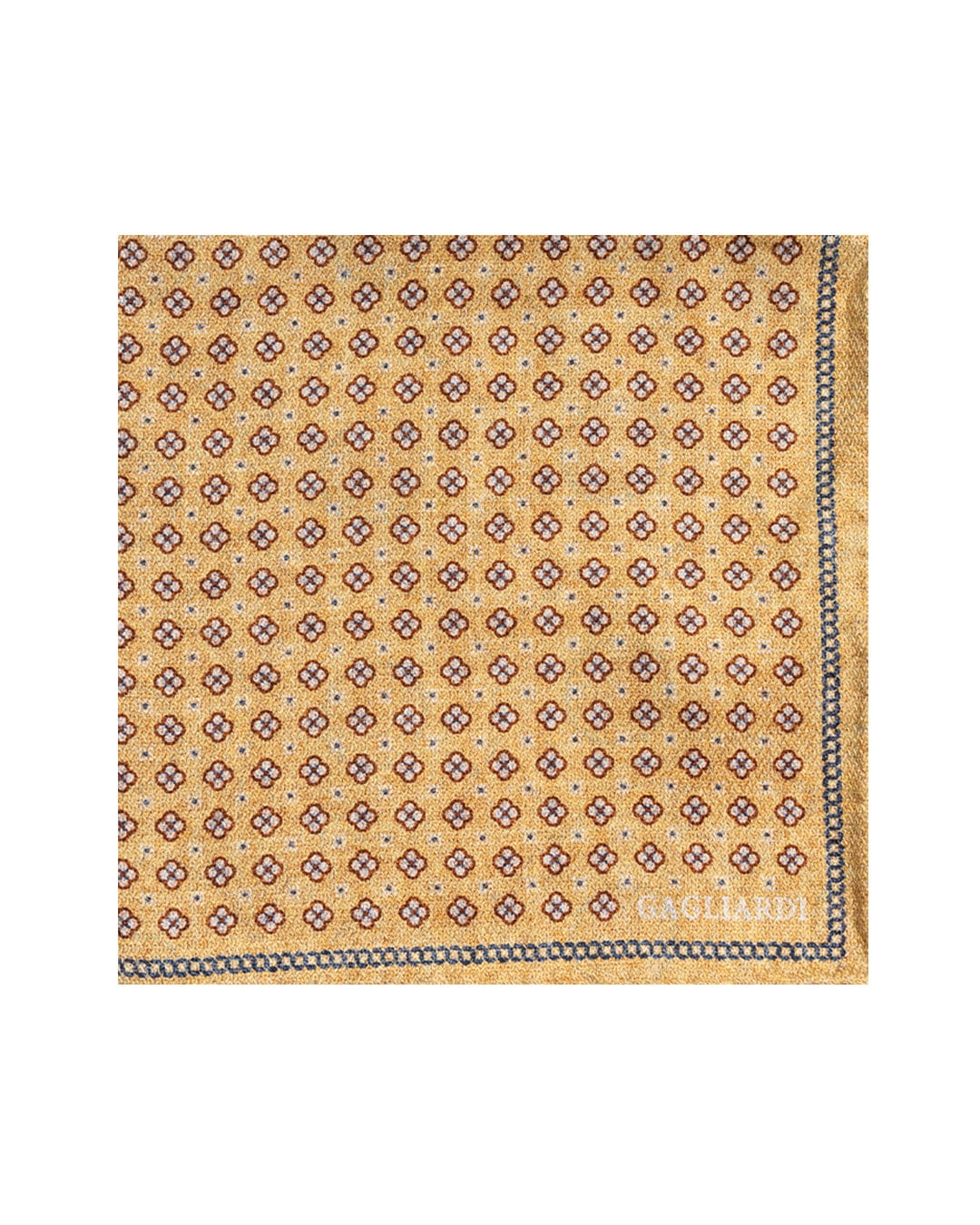 Gagliardi Pocket Squares One Size Gagliardi Gold Small Floral Italian Silk Double Sided Pocket Square