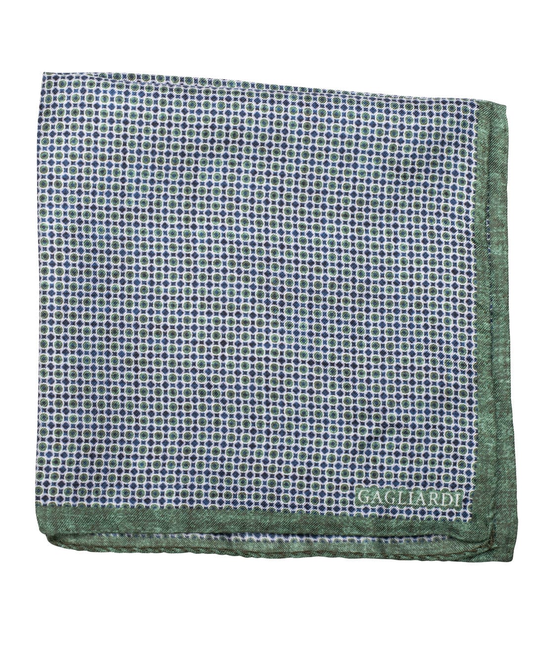 Gagliardi Pocket Squares ONE Gagliardi Green Discs Print Italian Silk Pocket Square