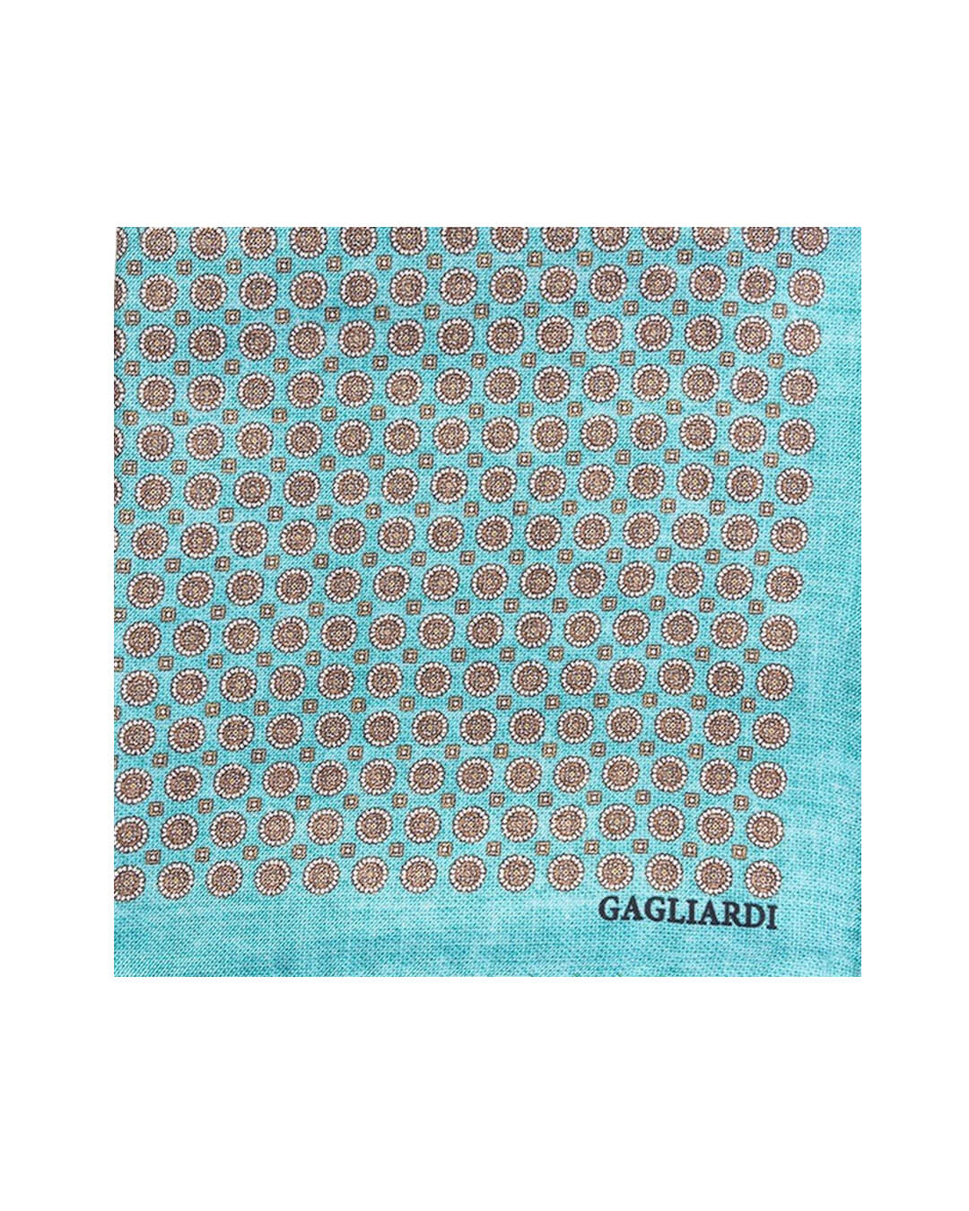 Gagliardi Pocket Squares One Size Gagliardi Green Medallions Italian Silk Pocket Square