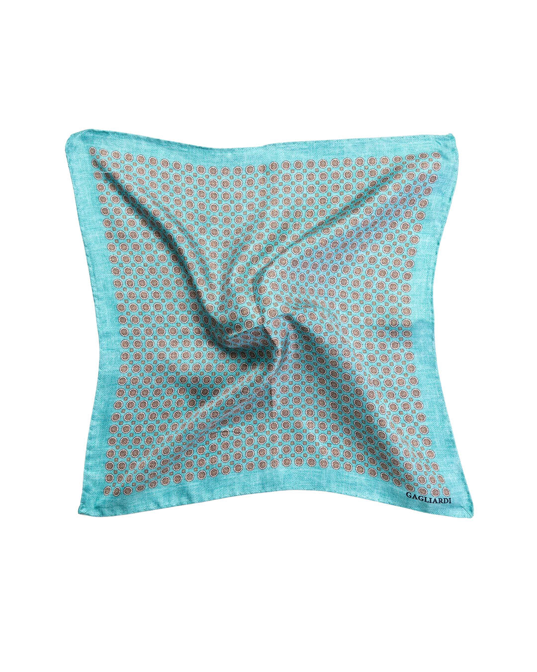 Gagliardi Pocket Squares One Size Gagliardi Green Medallions Italian Silk Pocket Square