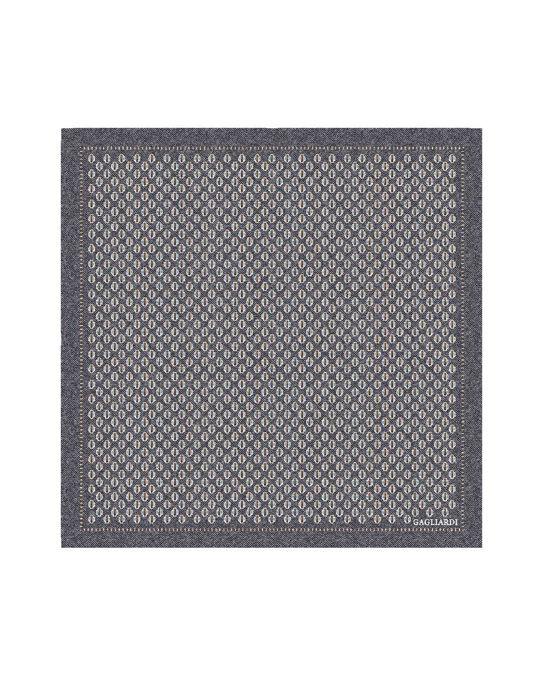 Gagliardi Pocket Squares ONE Gagliardi Grey Lozenge Print Italian Silk Pocket Square
