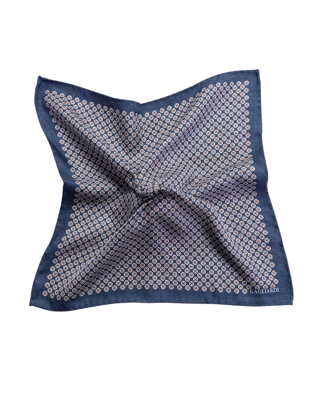 Gagliardi Pocket Squares One Size Gagliardi Navy Circles Italian Silk Pocket Square