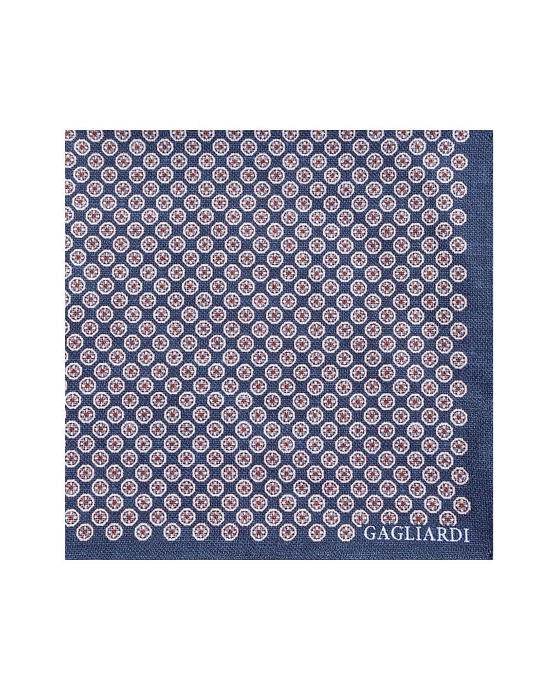 Gagliardi Pocket Squares One Size Gagliardi Navy Circles Italian Silk Pocket Square