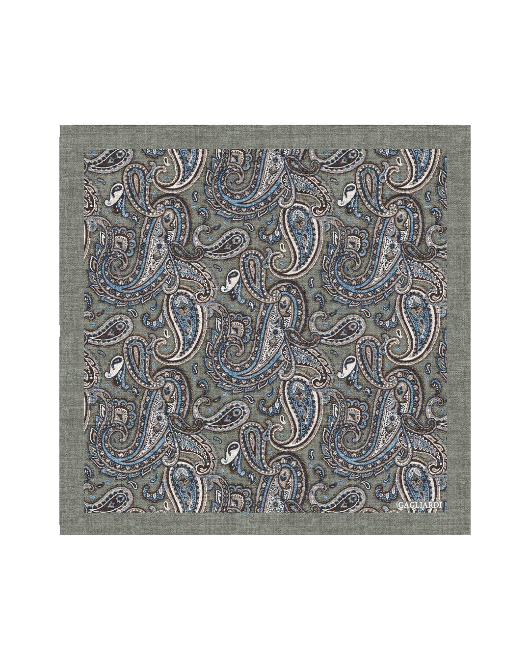 Gagliardi Pocket Squares ONE Gagliardi Olive Paisley Printed Italian Silk Pocket Square