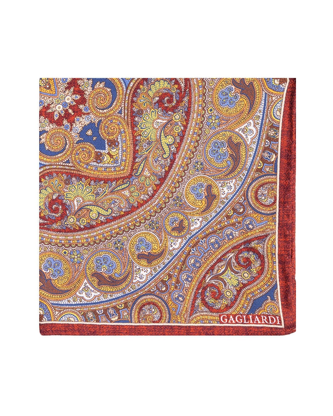 Gagliardi Pocket Squares ONE Gagliardi Orange Paisley Italian Silk Pocket Square