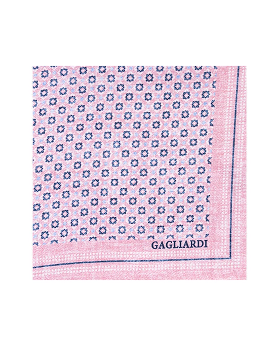 Gagliardi Pocket Squares One Size Gagliardi Pink Diamond & Dot Italian Silk Pocket Square