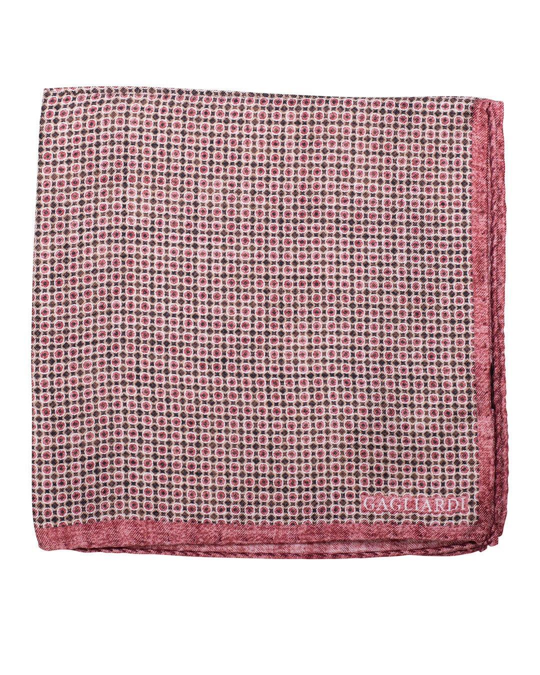 Gagliardi Pocket Squares ONE Gagliardi Pink Discs Print Italian Silk Pocket Square
