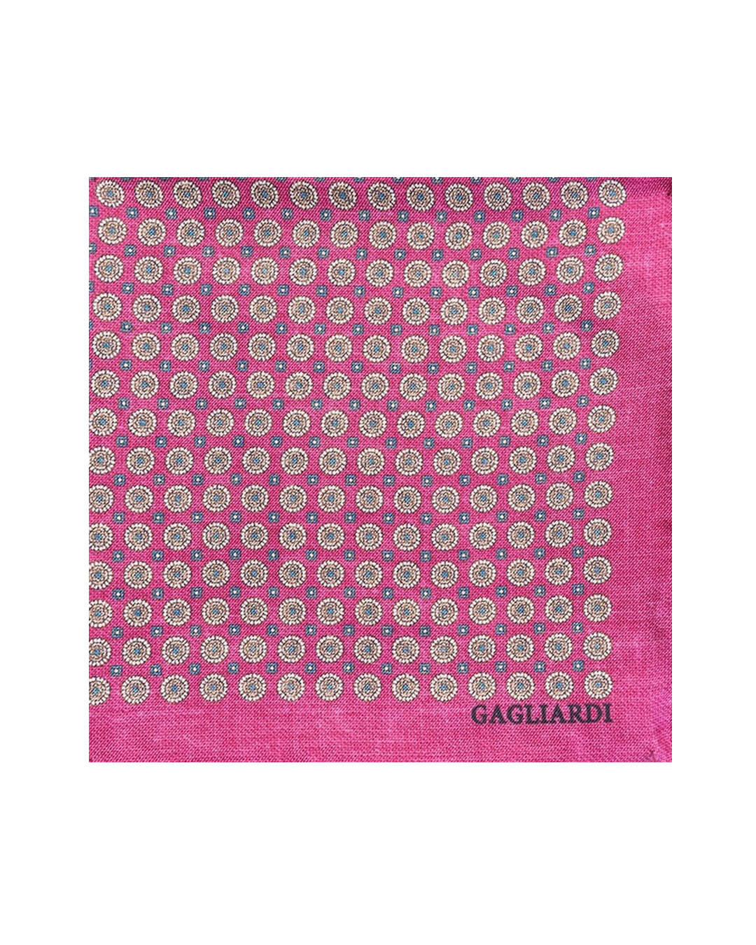 Gagliardi Pocket Squares One Size Gagliardi Pink Medallions Italian Silk Pocket Square