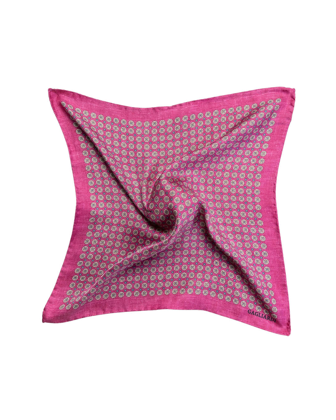 Gagliardi Pocket Squares One Size Gagliardi Pink Medallions Italian Silk Pocket Square