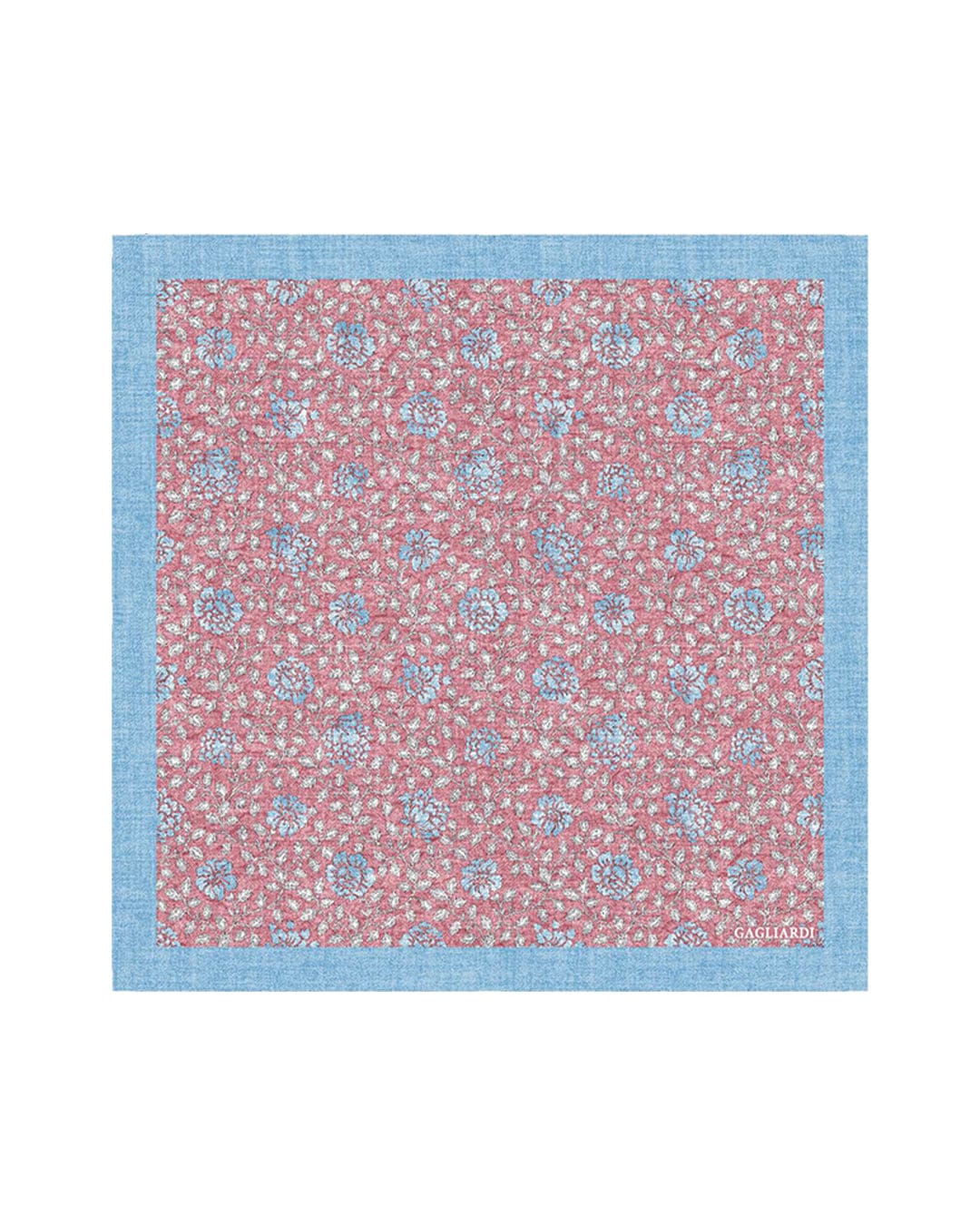 Gagliardi Pocket Squares One Size Gagliardi Pink Pocket Square Italian Silk Shappe Floral