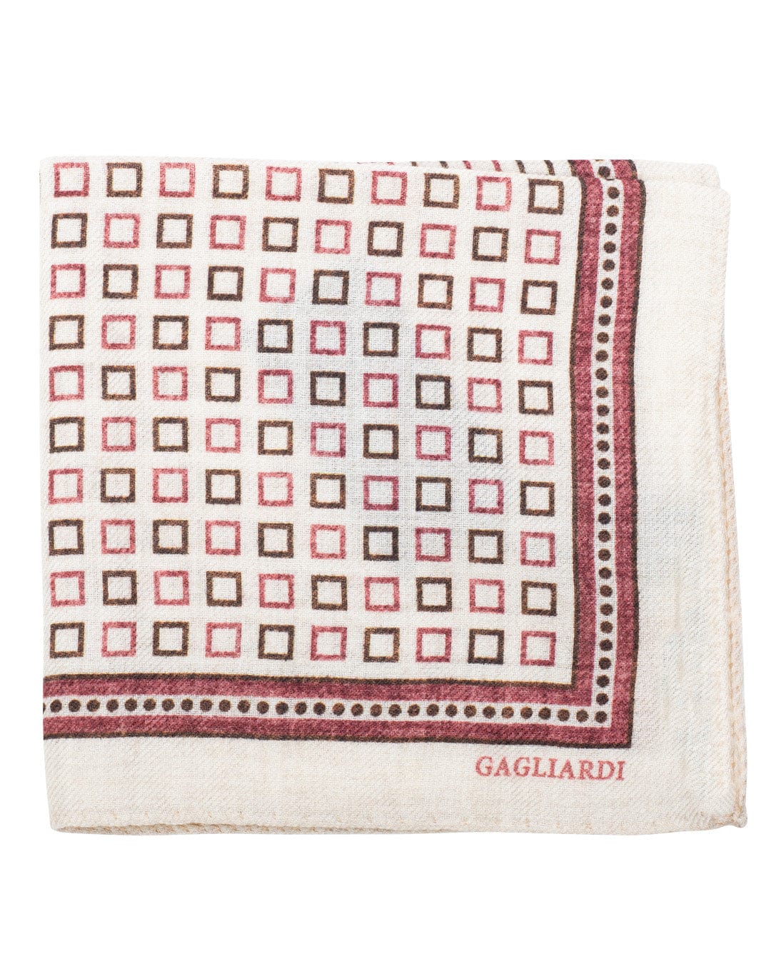Gagliardi Pocket Squares ONE Gagliardi Pink Squares Print Italian Wool Flannel Pocket Square
