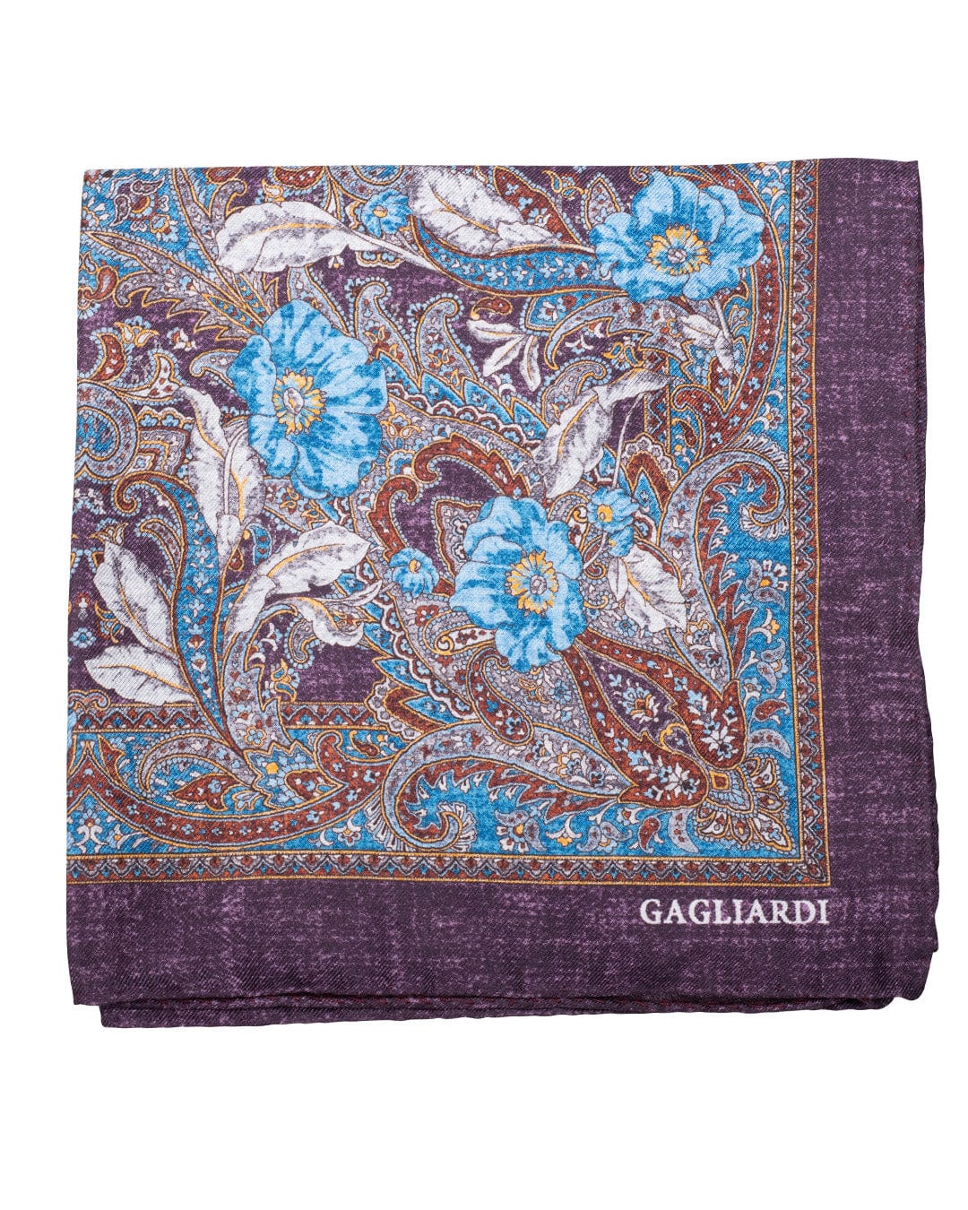 Gagliardi Pocket Squares ONE Gagliardi Purple Rich Floral Print Italian Silk Pocket Square