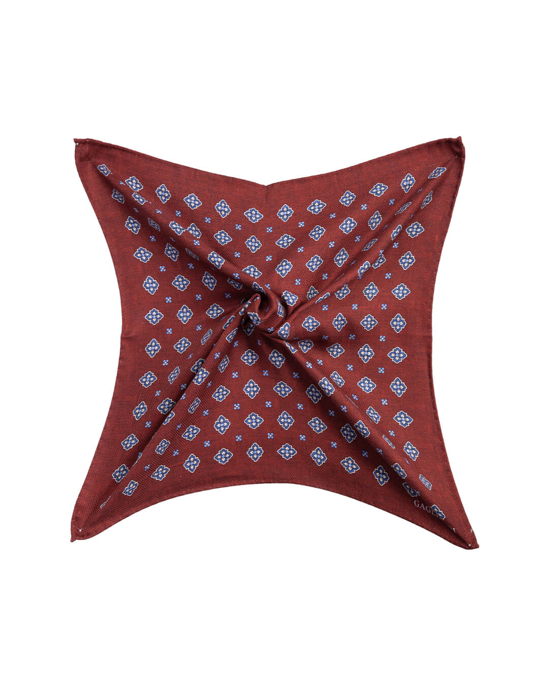 Gagliardi Pocket Squares ONE Gagliardi Rust Motif Print Italian Silk Pocket Square