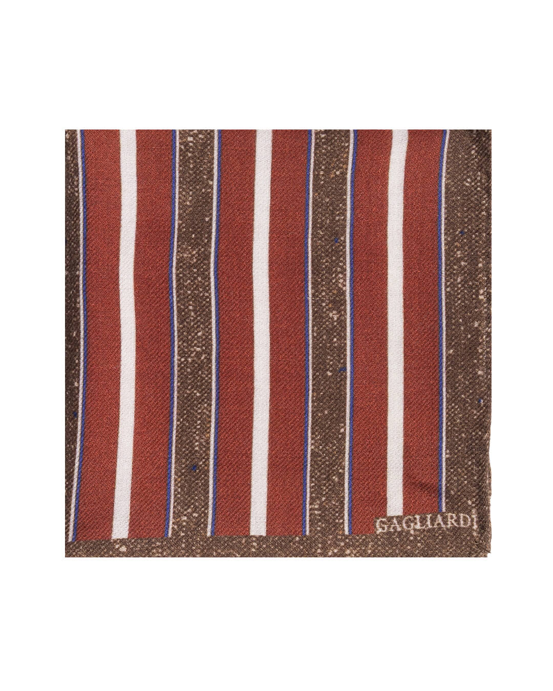 Gagliardi Pocket Squares ONE Gagliardi Rust Stripe Print Italian Wool Flannel Pocket Square