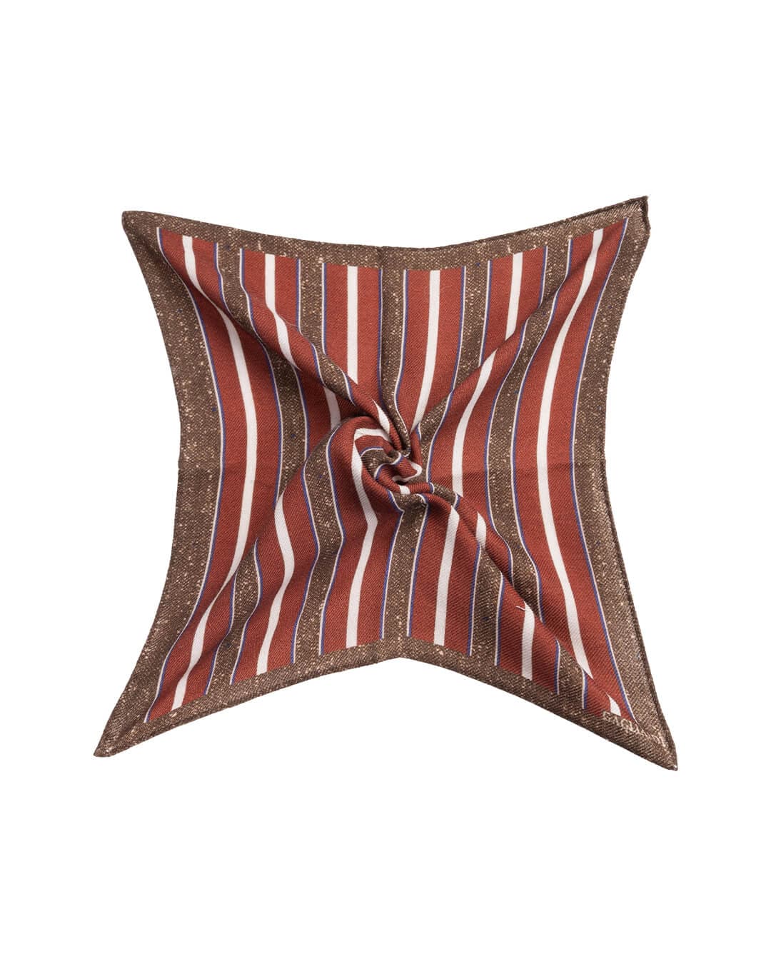 Gagliardi Pocket Squares ONE Gagliardi Rust Stripe Print Italian Wool Flannel Pocket Square