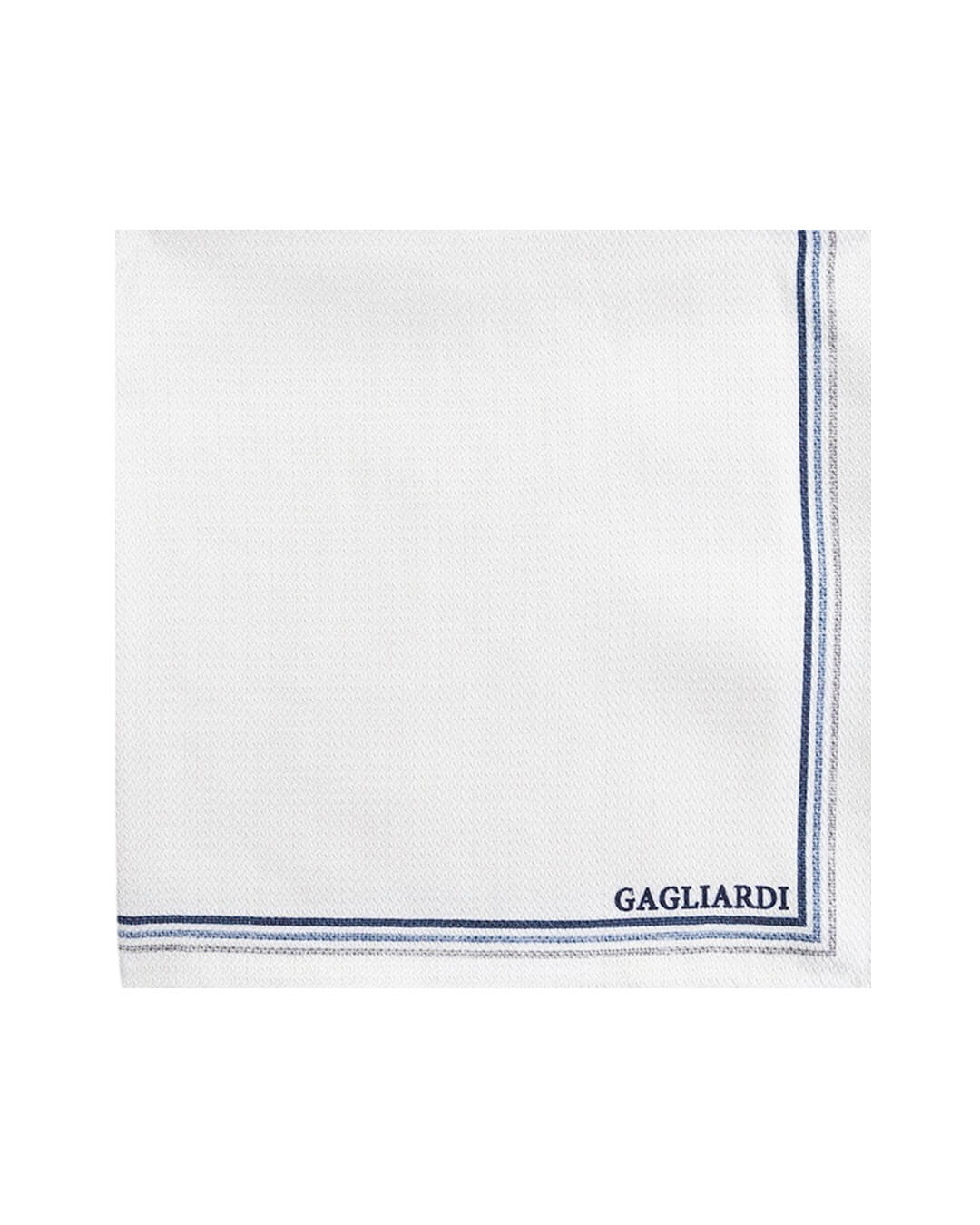 Gagliardi Pocket Squares One Size Gagliardi White Border Print Italian Silk Pocket Square