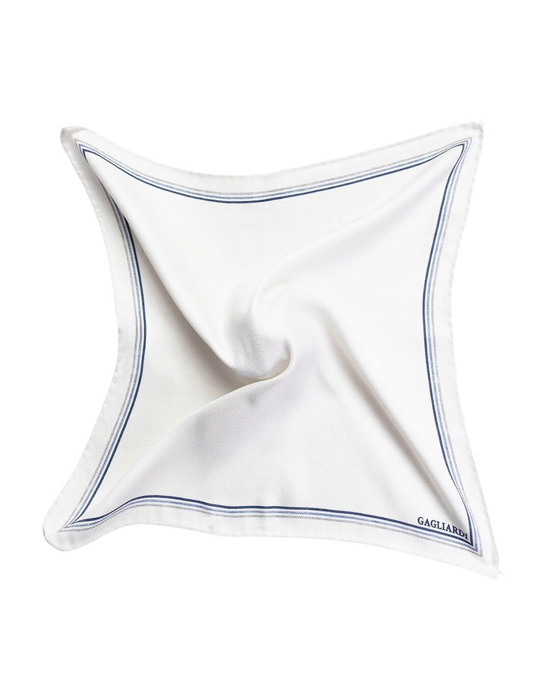 Gagliardi Pocket Squares One Size Gagliardi White Border Print Italian Silk Pocket Square