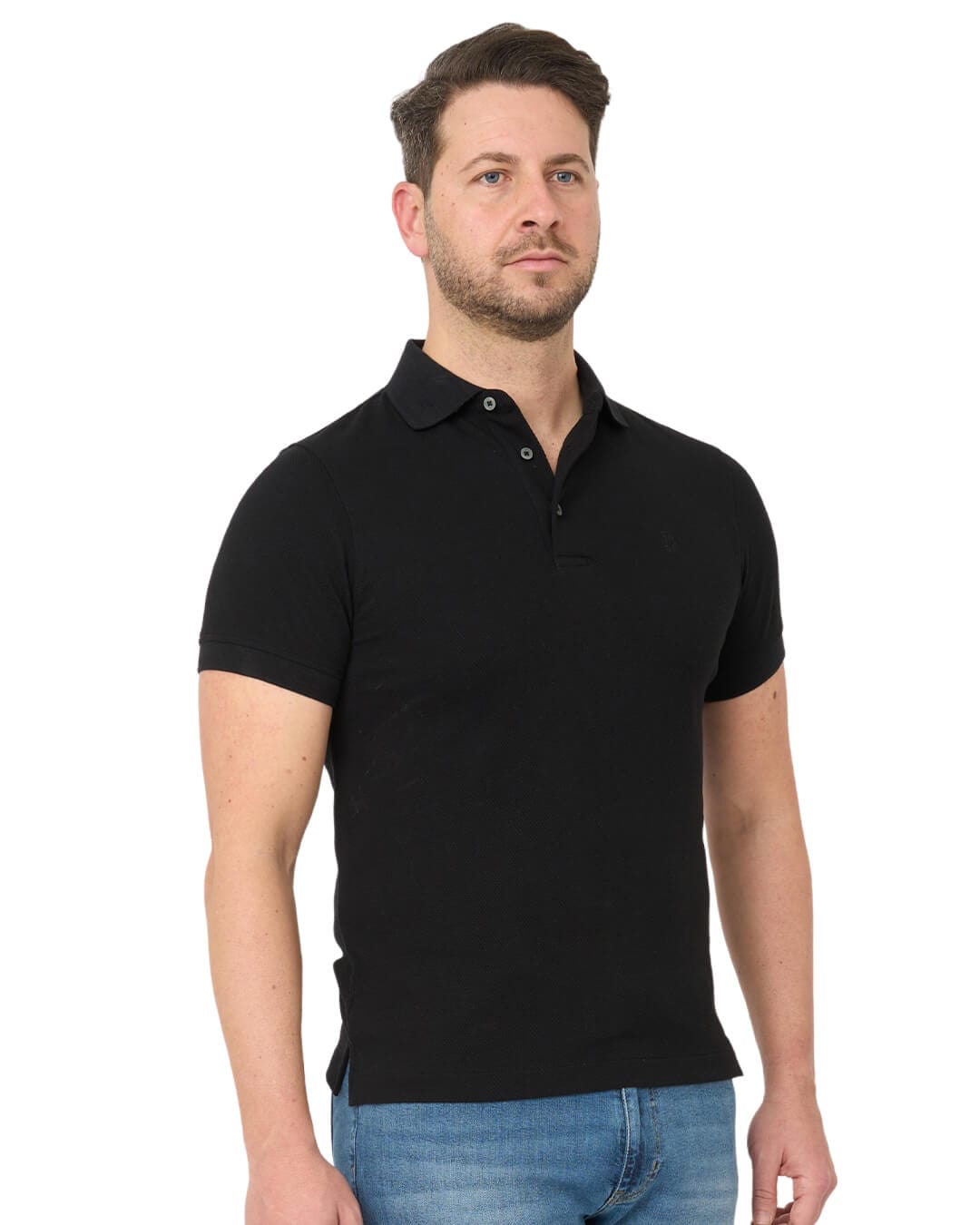 Gagliardi Polo Shirts Gagliardi Black Popcorn Texture Polo Shirt