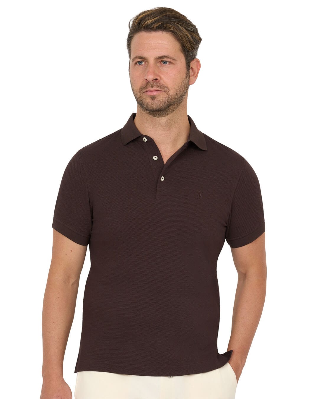 Gagliardi Polo Shirts Gagliardi Brown Polo Shirt Popcorn