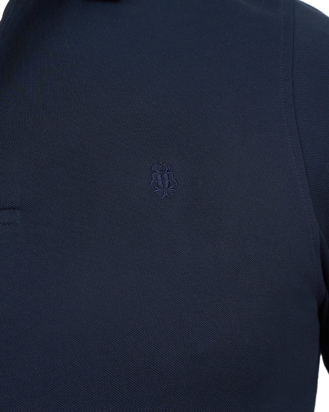Gagliardi Polo Shirts Gagliardi Navy Long Sleeve Pique Polo Shirt