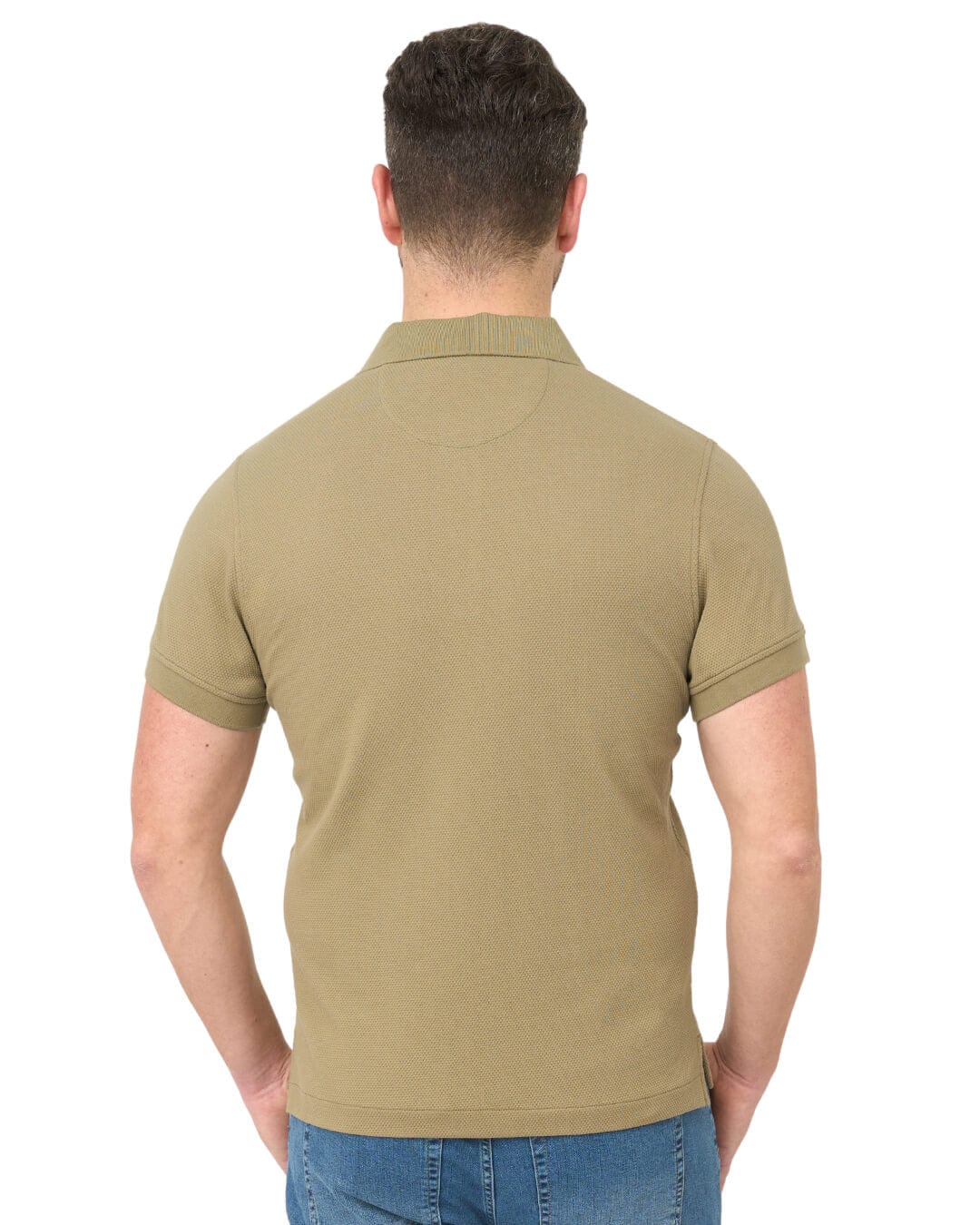 Gagliardi Polo Shirts Gagliardi Olive Popcorn Texture Polo Shirt