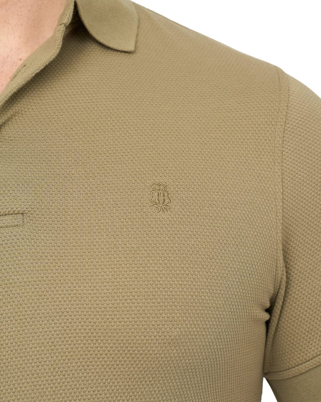 Gagliardi Polo Shirts Gagliardi Olive Popcorn Texture Polo Shirt