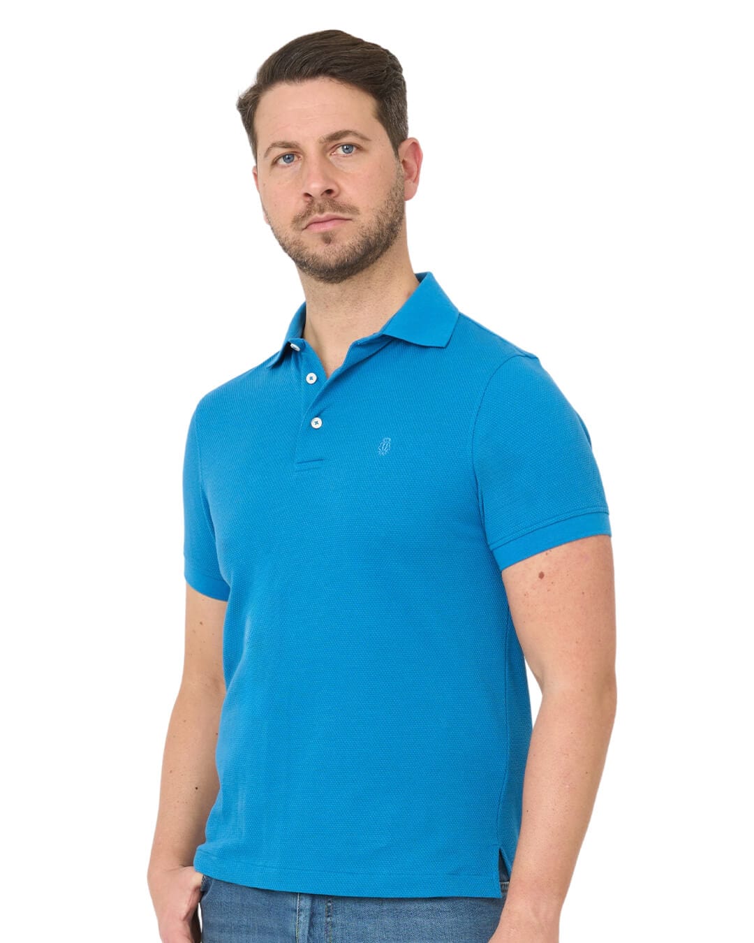 Gagliardi Polo Shirts Gagliardi Royal Popcorn Texture Polo Shirt