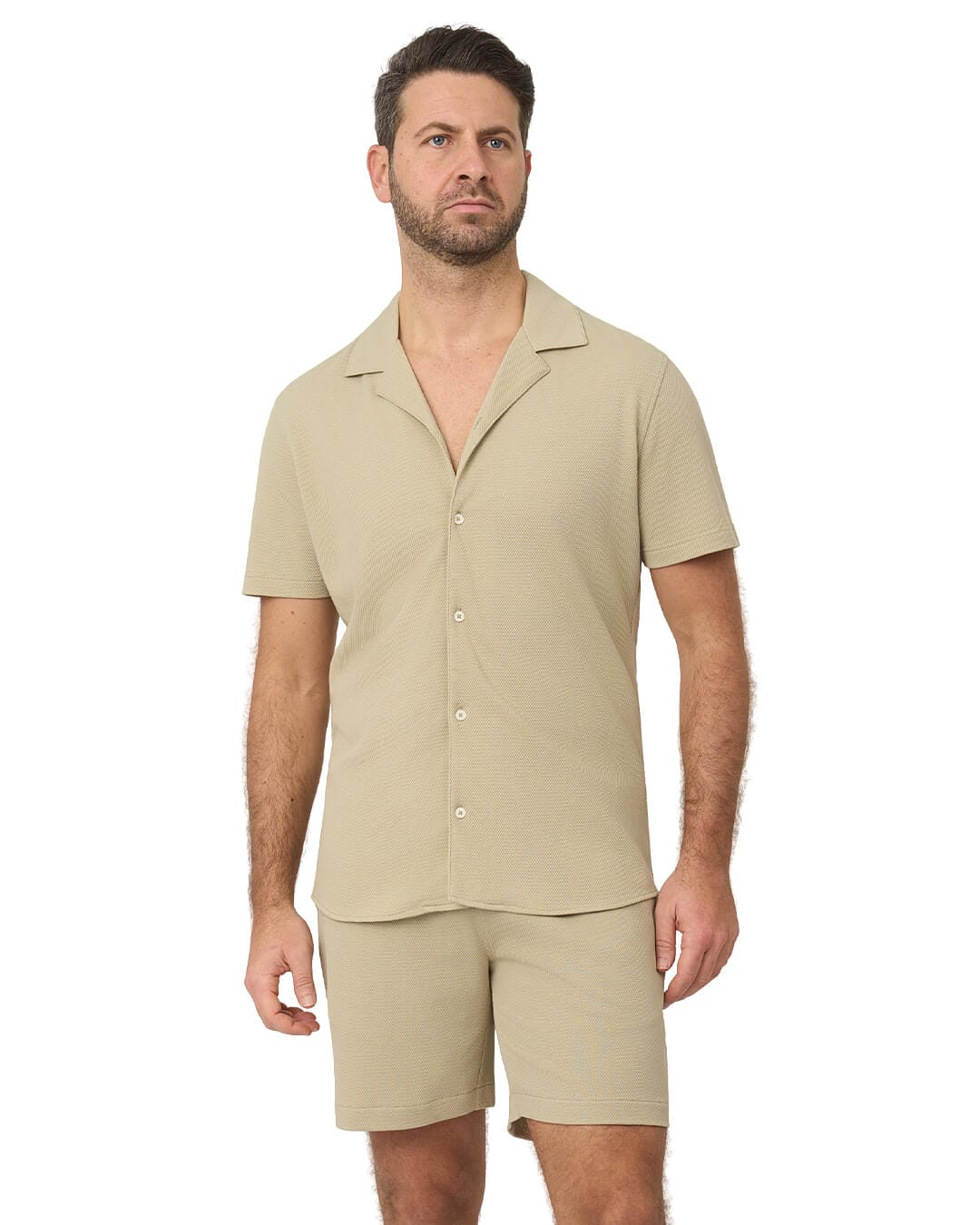 Gagliardi Polo Shirts Gagliardi Sage Shirt Popcorn Resort Collar Short Sleeve