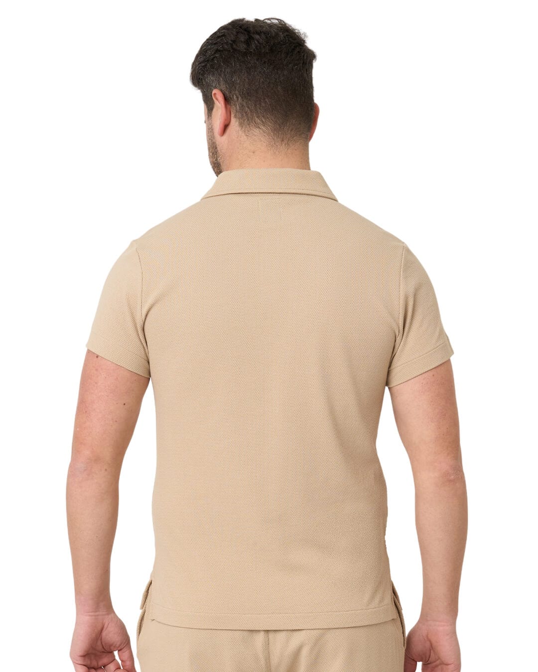 Gagliardi Polo Shirts Gagliardi Sand Resort Collar Popcorn Texture Polo Shirt