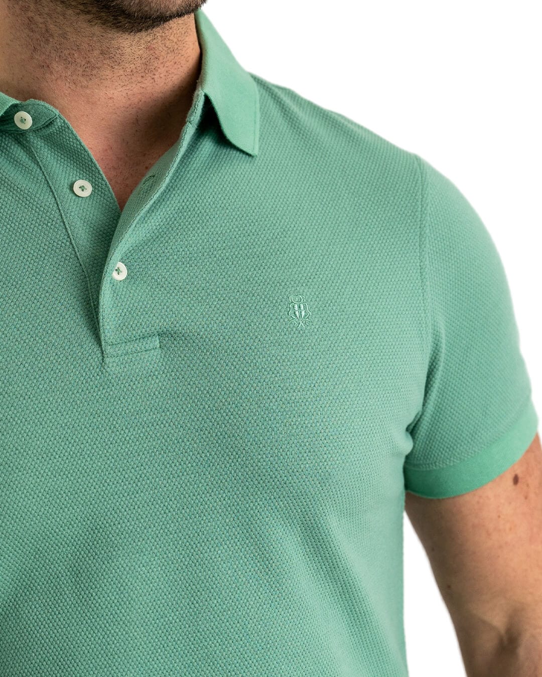 Gagliardi Polo Shirts Gagliardi Teal Popcorn Texture Polo Shirt