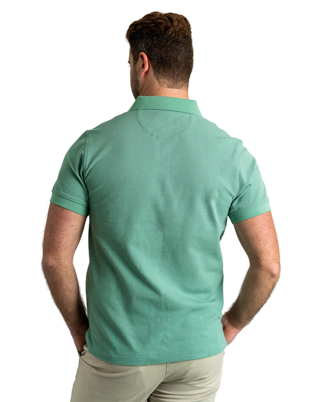 Gagliardi Polo Shirts Gagliardi Teal Popcorn Texture Polo Shirt