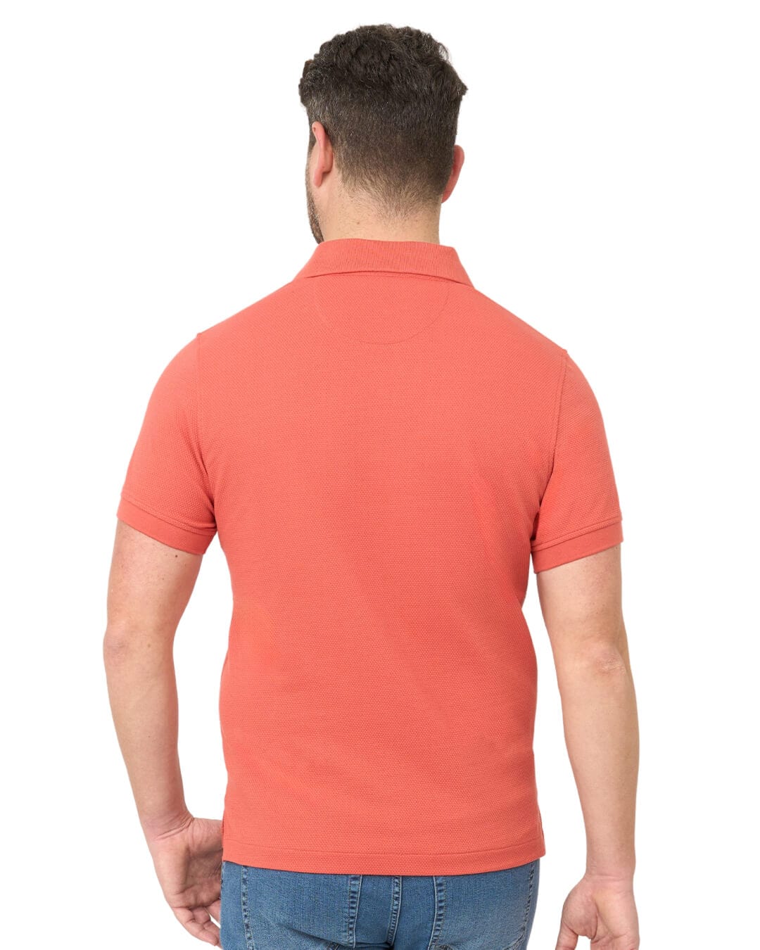 Gagliardi Polo Shirts Gagliardi Terracotta Popcorn Texture Polo Shirt